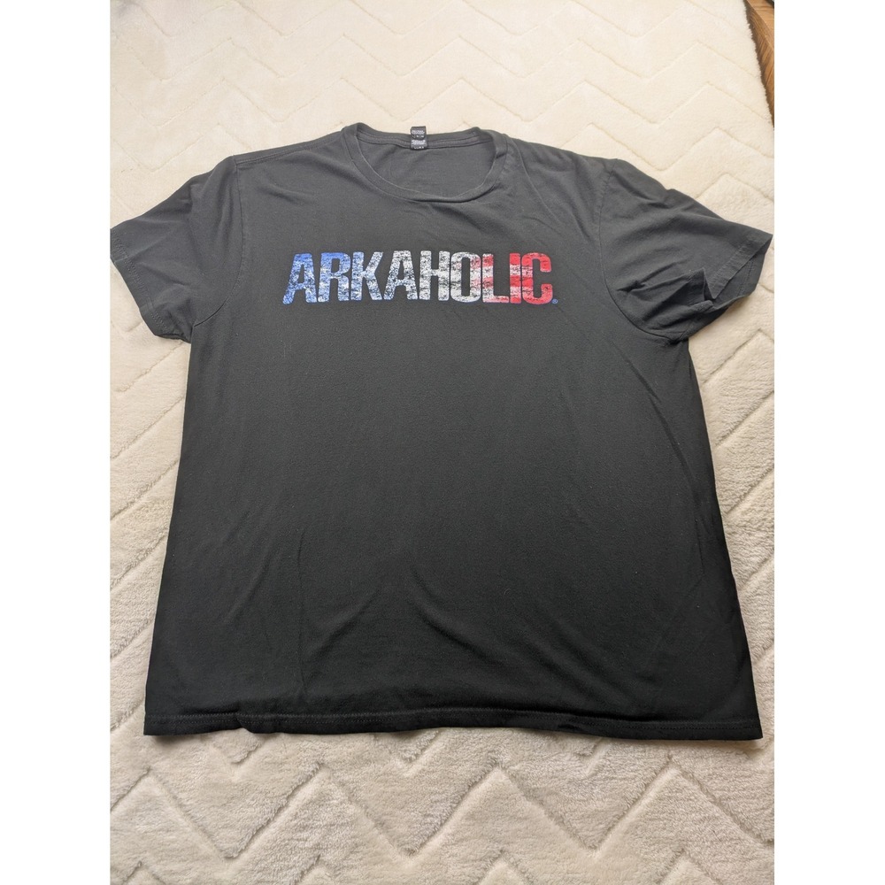 District Arkaholic T-Shirt Mens XL Black Arkansas Patriotic Graphic Tee Cotton